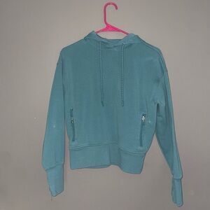 Teal Old Navy Athletic Hoodie with thumb holes (cropped), XS